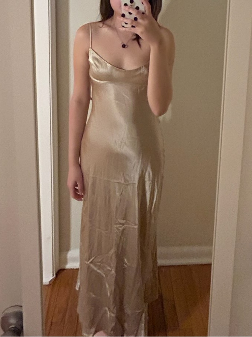 Zara Viral Champagne Flowy Dress